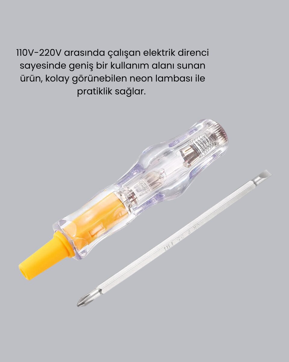 110-220V Elektrik Test Kalemi Korozyona Dayanıklı Nikel Kaplamalı 110-220V Elektrik Test Kalemi Korozyona Dayanıklı Nikel Kaplamalı