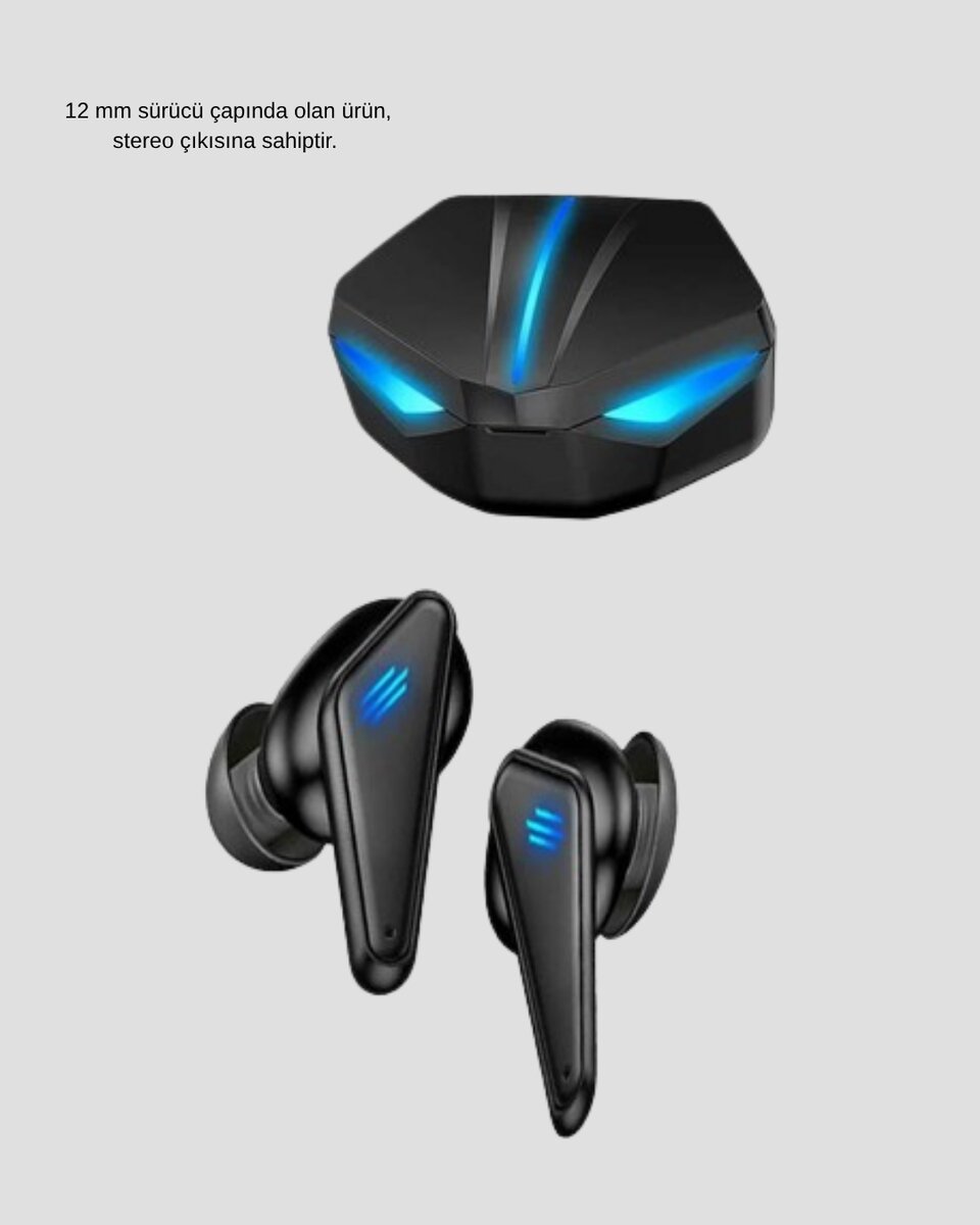 Tam Kablosuz Oyuncu Kulaklığı 5.0 Bluetooth LED Kontrollü