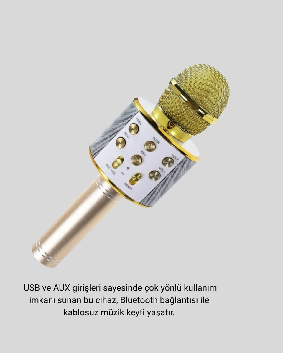 Bluetooth Karaoke Mikrofon Şarjlı Uzun Pil Ömürlü Çok Fonksiyonlu Bluetooth Karaoke Mikrofon Şarjlı Uzun Pil Ömürlü Çok Fonksiyonlu