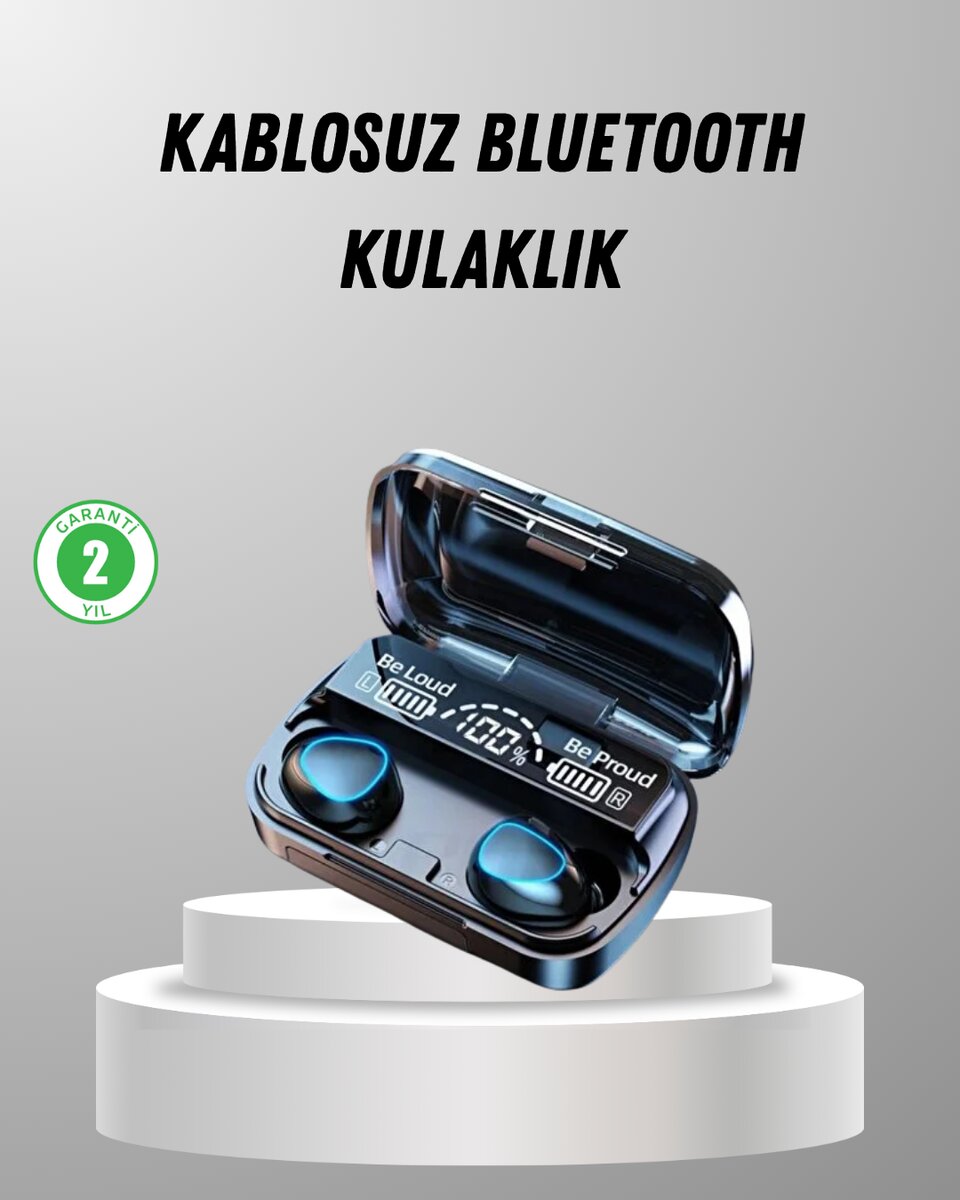 TWS Kablosuz Kulaklık Şarj Kutulu 20 Saat Kullanım Konforlu