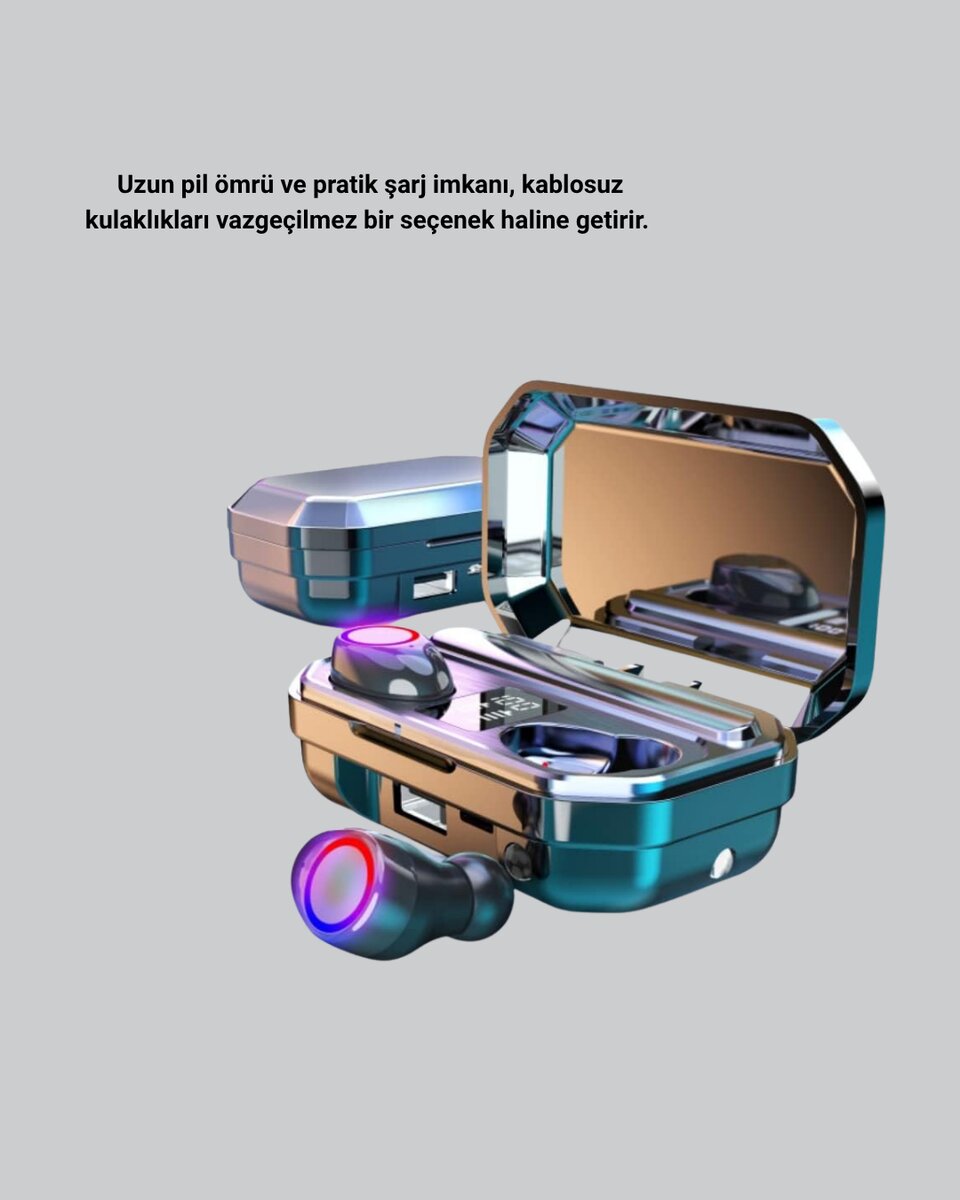 Bluetooth Kablosuz Kulaklık 4 Saat Kullanım Şarj Kutulu Düşük Enerji Tüketimli Bluetooth Kablosuz Kulaklık 4 Saat Kullanım Şarj Kutulu Düşük Enerji Tüketimli