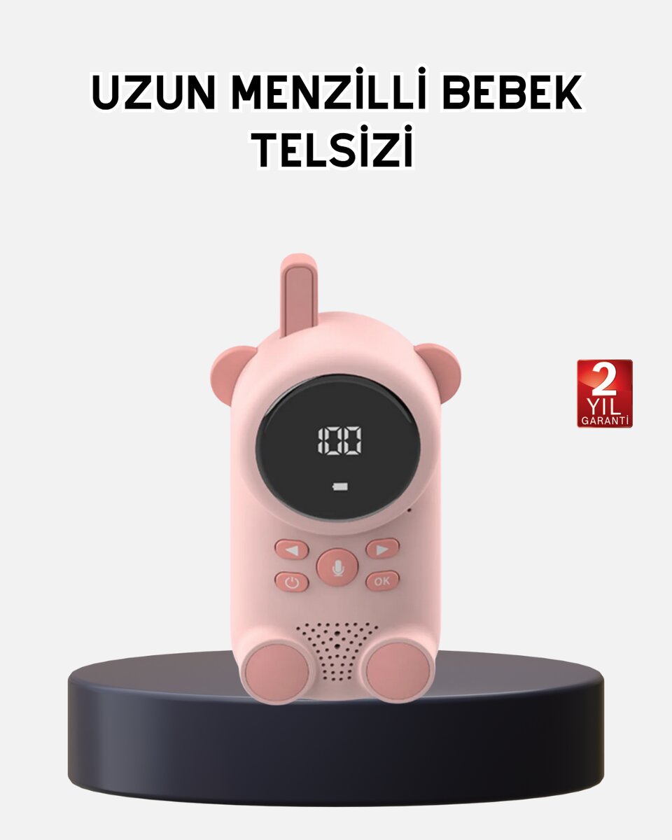 Bebek Telsizi LCD Ekran VOX İki Yönlü İletişim USB Şarj Hafif Bebek Telsizi LCD Ekran VOX İki Yönlü İletişim USB Şarj Hafif