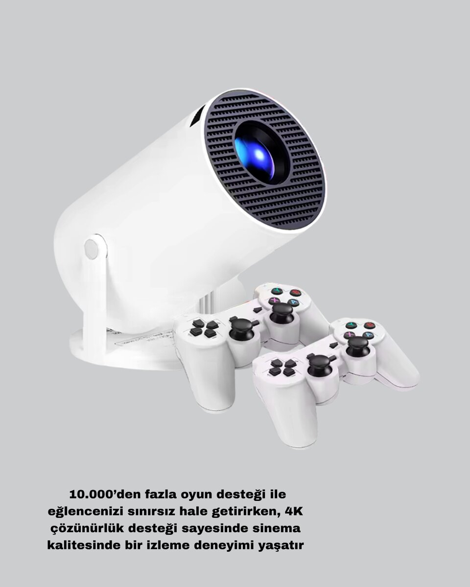 Kablosuz Projeksiyon Cihazı 4K Destekli HDMI USB Oyun Uyumlu Kablosuz Projeksiyon Cihazı 4K Destekli HDMI USB Oyun Uyumlu