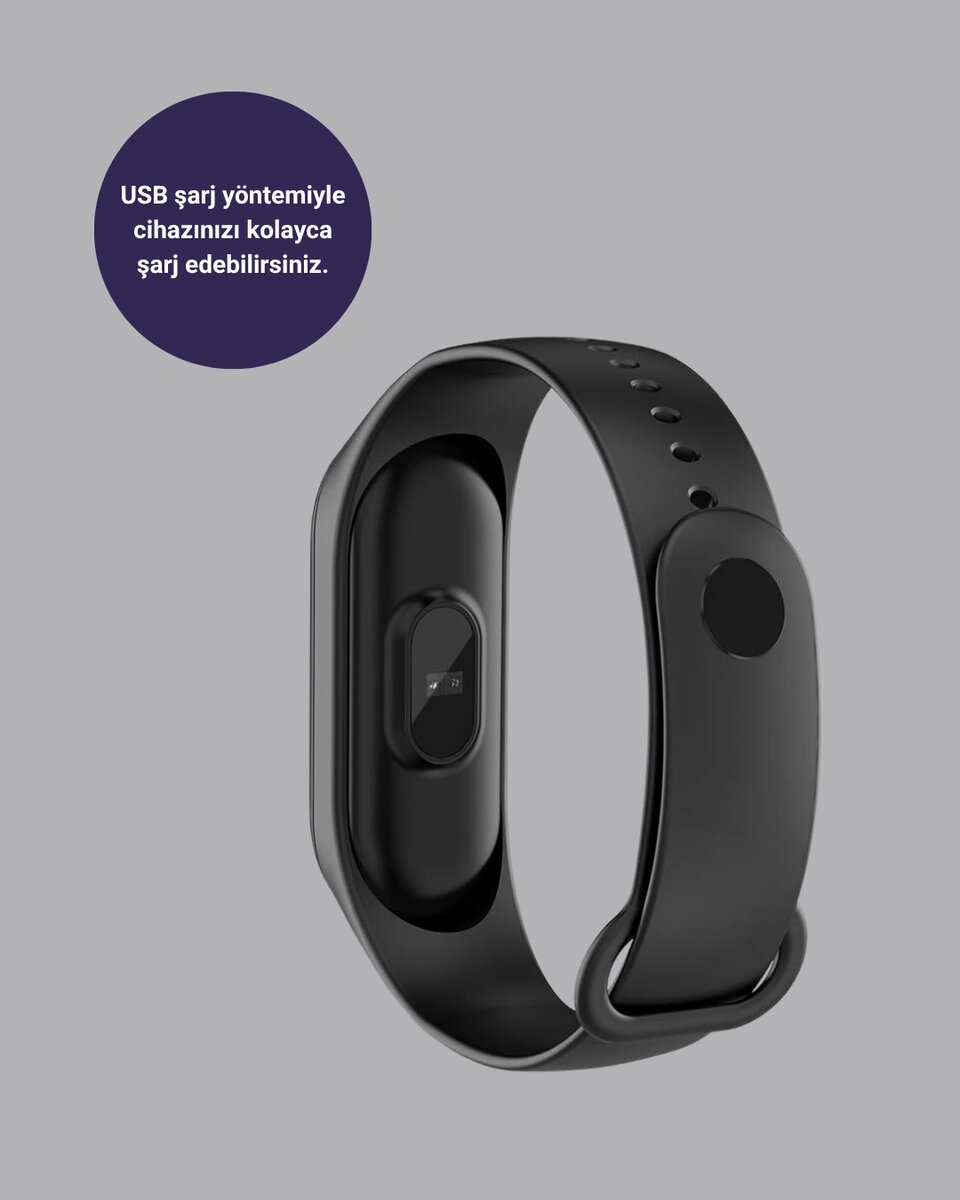 Bluetooth Akıllı Bileklik Spor Modlu Kalp Atış Takipli Uyku Analizli