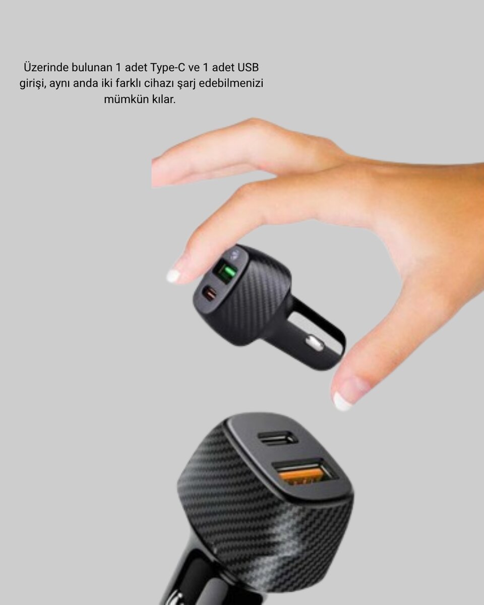 38W Araç Şarj Cihazı Type-C PD USB Hızlı Şarj Çift Port 38W Araç Şarj Cihazı Type-C PD USB Hızlı Şarj Çift Port
