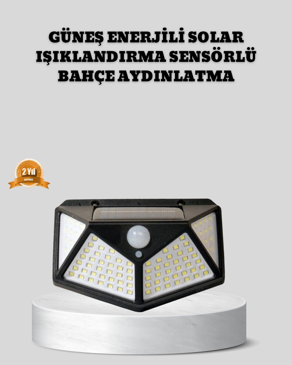 Güneş Enerjili Aydınlatma 100 LED Sensörlü Solar Dış Mekan Lamba Güneş Enerjili Aydınlatma 100 LED Sensörlü Solar Dış Mekan Lamba