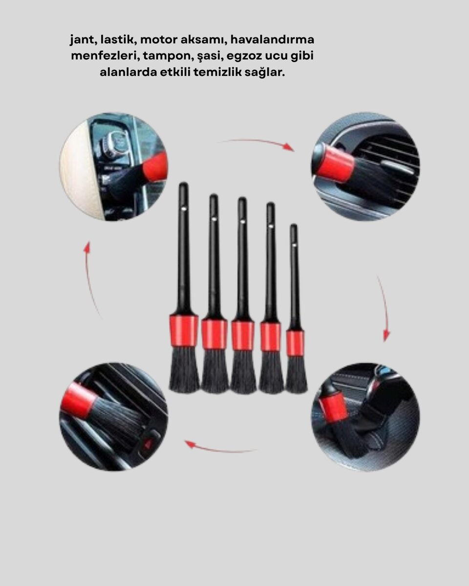 5’li Detay Temizlik Fırçası Seti Araç İç Dış Jant Motor Çok Amaçlı 5’li Detay Temizlik Fırçası Seti Araç İç Dış Jant Motor Çok Amaçlı