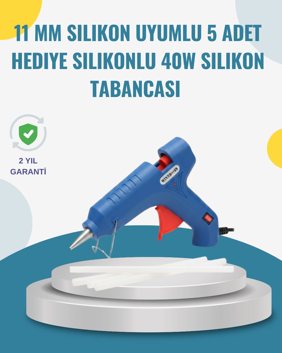 5 Silikon Hediyeli 40W Sıcak Silikon Tabancası Pratik Güçlü Kullanım 5 Silikon Hediyeli 40W Sıcak Silikon Tabancası Pratik Güçlü Kullanım