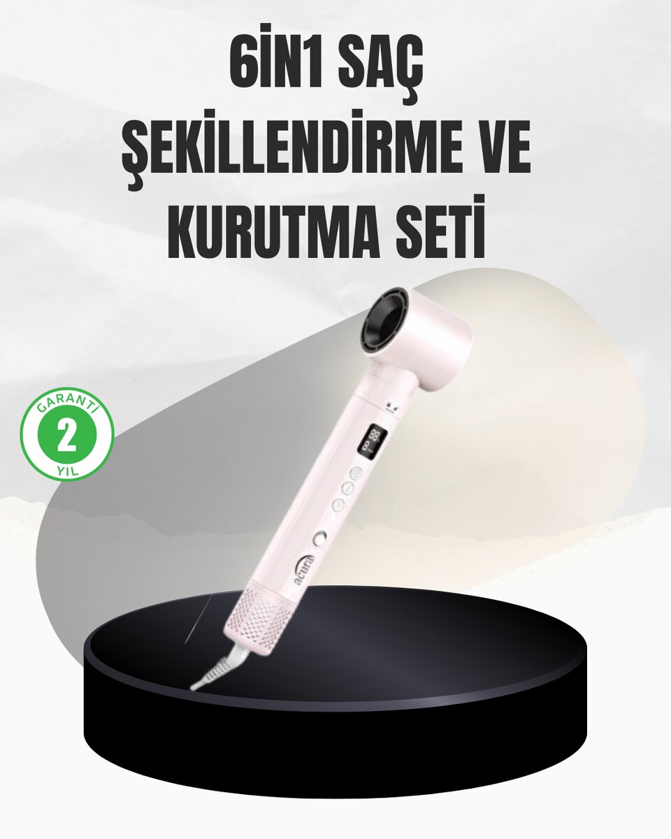 6 Başlıklı Hızlı Kurutma ve Bukle Şekillendirme Seti 6 Başlıklı Hızlı Kurutma ve Bukle Şekillendirme Seti
