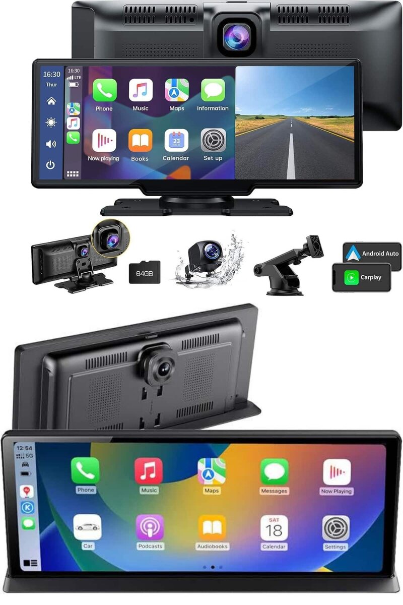 4K 10.2 İnç Çift Kameralı Araç Multimedya Ekranı CarPlay Kablosuz Tüm Cihazlara Uyumlu 4K 10.2 İnç Çift Kameralı Araç Multimedya Ekranı CarPlay Kablosuz Tüm Cihazlara Uyumlu