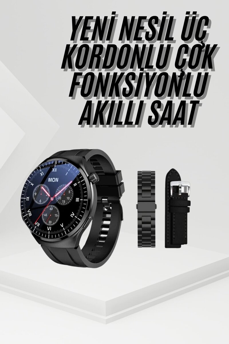 Amoled Ekran Metal Deri Silikon Kordonlu Uyku ve Sağlık Takibi Amoled Ekran Metal Deri Silikon Kordonlu Uyku ve Sağlık Takibi