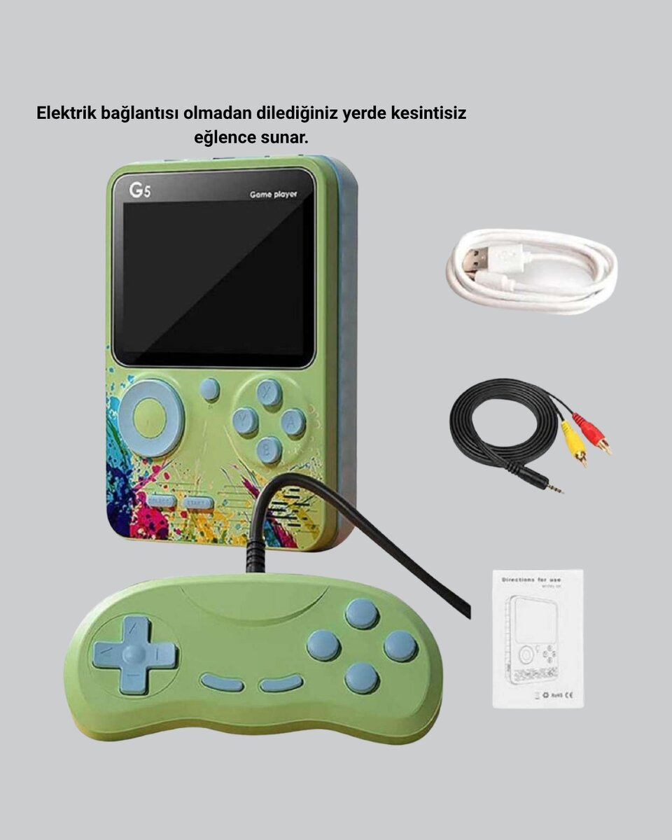G5 Taşınabilir Retro Game Box 500 Oyunlu Şarjlı Mini Oyun Konsolu G5 Taşınabilir Retro Game Box 500 Oyunlu Şarjlı Mini Oyun Konsolu