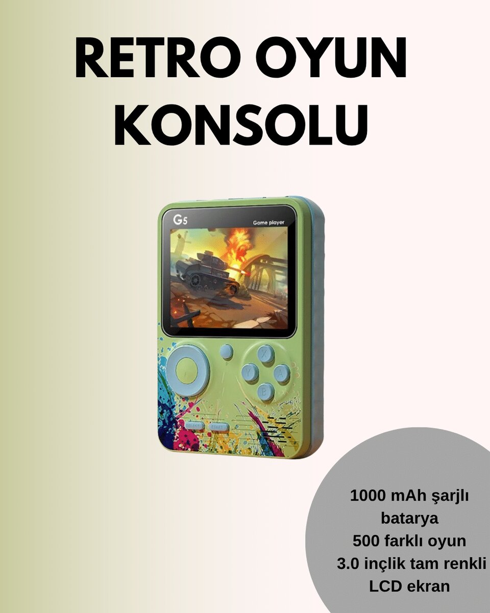 TV Bağlantılı 500 Oyunlu Mini Gameboy Konsol TV Bağlantılı 500 Oyunlu Mini Gameboy Konsol