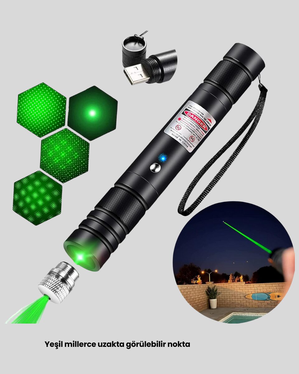 5000mW Yeşil Lazer Pointer Profesyonel Uzun Menzilli 5000mW Yeşil Lazer Pointer Profesyonel Uzun Menzilli