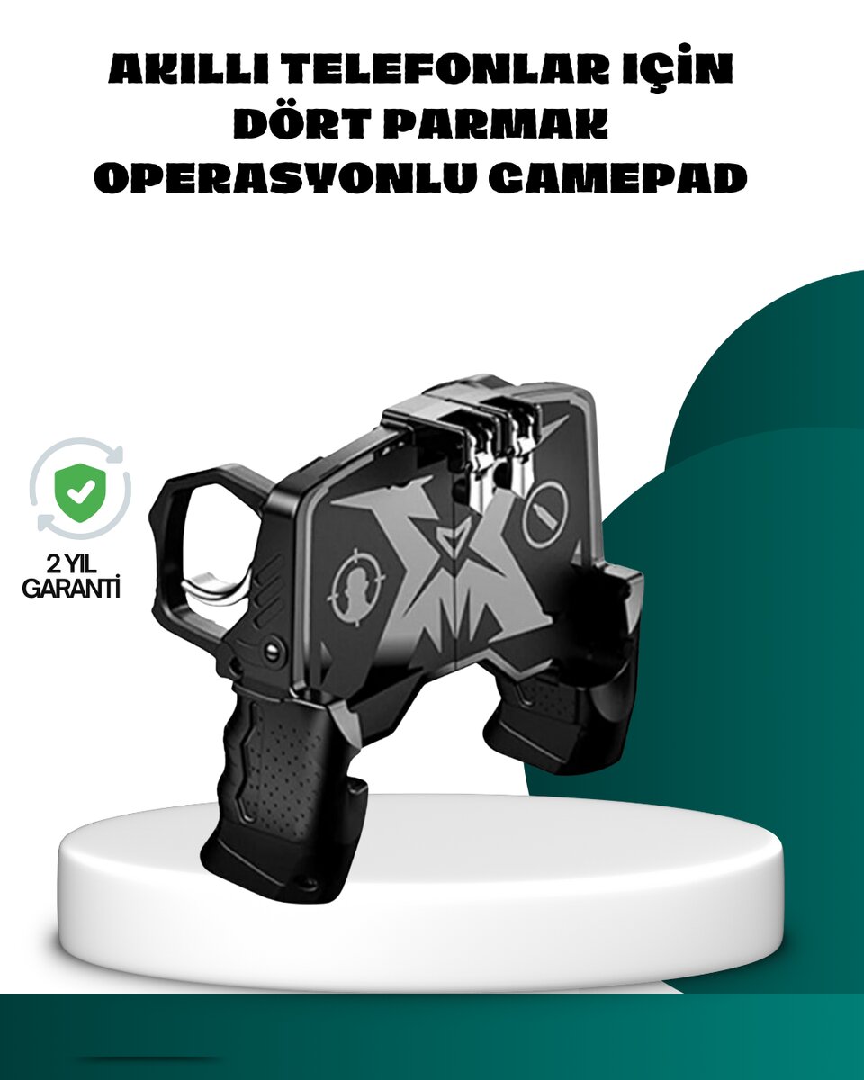 Mobil FPS Oyunlar İçin Dört Parmak Uyumlu Gamepad Mobil FPS Oyunlar İçin Dört Parmak Uyumlu Gamepad