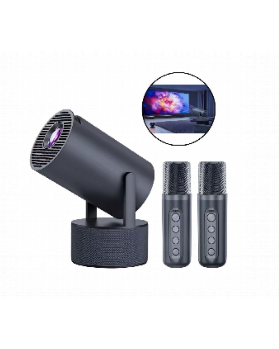 Bluetooth Hoparlörlü Akıllı Projektör Kablosuz Karaoke Mikrofonlu Bluetooth Hoparlörlü Akıllı Projektör Kablosuz Karaoke Mikrofonlu