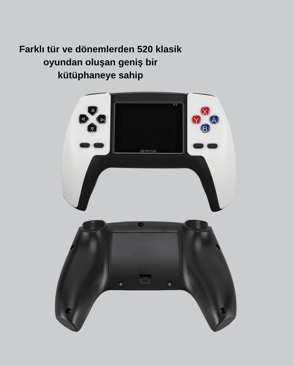 520 Klasik Oyunlu P5™ ControllerView Retro Konsol – Şarjlı, Ergonomik Tasarım 520 Klasik Oyunlu P5™ ControllerView Retro Konsol – Şarjlı, Ergonomik Tasarım