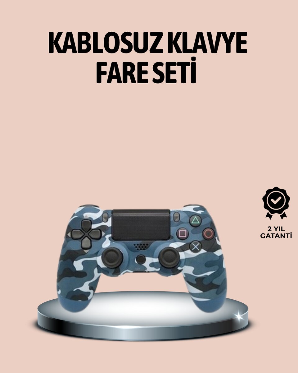 Bluetooth Kablosuz PS4 Gamepad Çift Motorlu Siyah Controller Bluetooth Kablosuz PS4 Gamepad Çift Motorlu Siyah Controller
