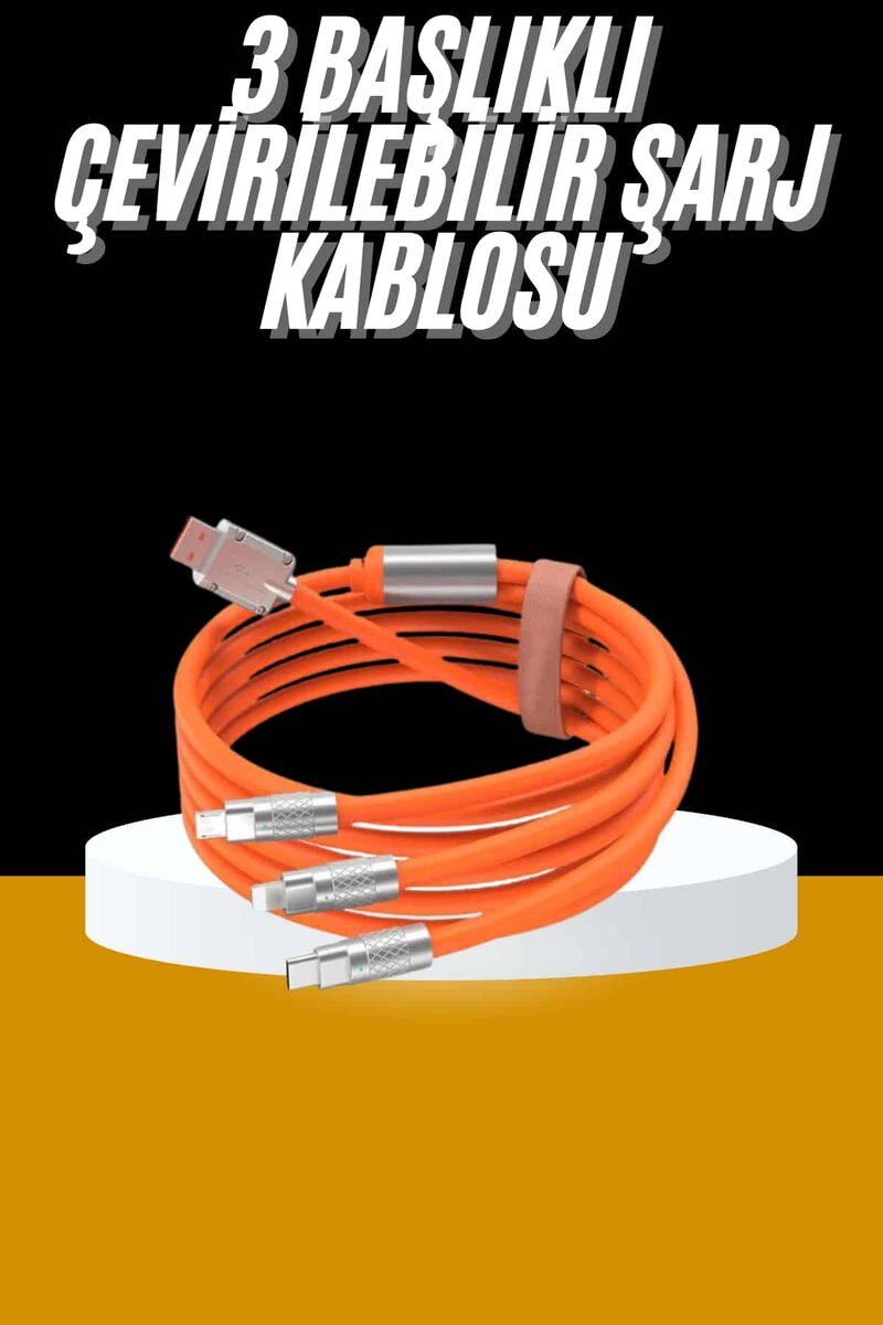 120W 3 İn 1 Uyumlu Silikon Şarj Kablosu Hızlı Şarj Kablosu 120W 3 İn 1 Uyumlu Silikon Şarj Kablosu Hızlı Şarj Kablosu