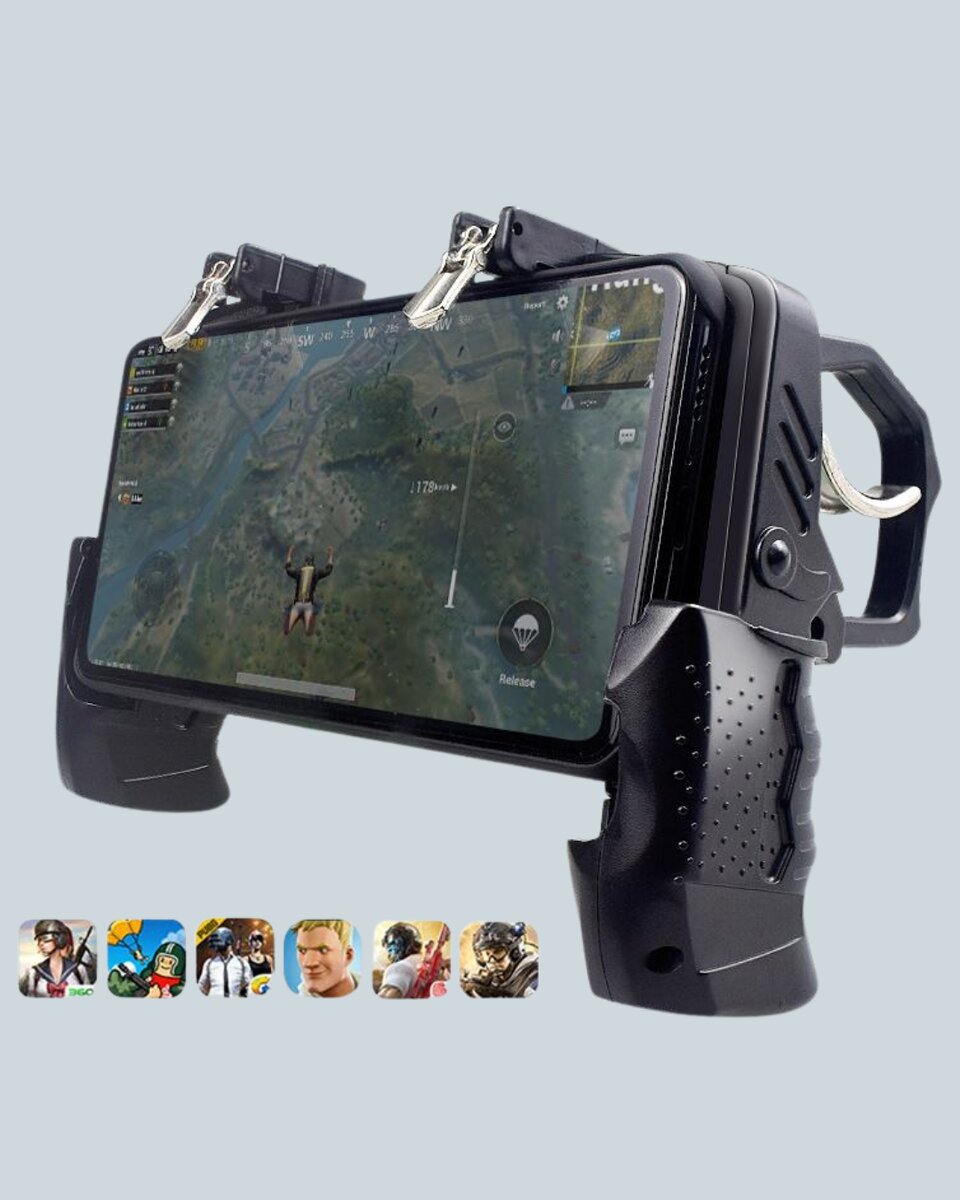 Dört Parmak Destekli Mobil Gamepad Tetikli Oyun Kontrolcüsü Dört Parmak Destekli Mobil Gamepad Tetikli Oyun Kontrolcüsü