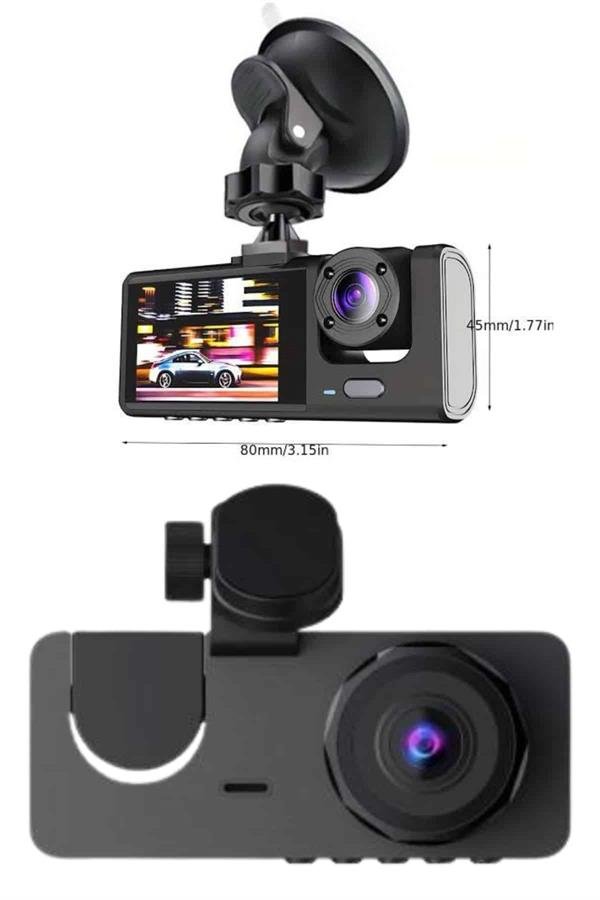Yol Kayıt Araç Kamerası HD DVR 3 Kameralı 2.0in Ekranlı Ön İç Arka Yol Kayıt Araç Kamerası HD DVR 3 Kameralı 2.0in Ekranlı Ön İç Arka