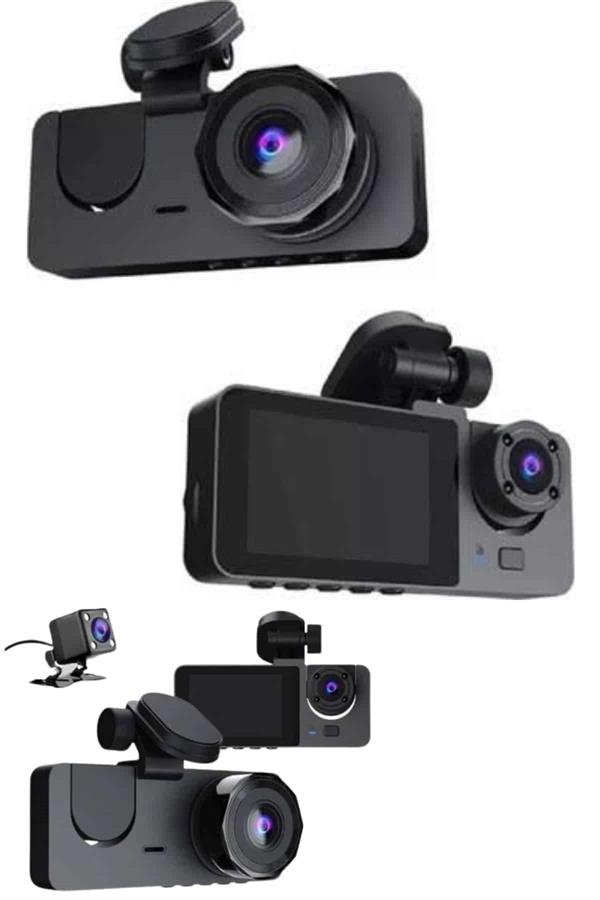 Yol Kayıt Araç Kamerası HD DVR 3 Kameralı 2.0in Ekranlı Ön İç Arka Yol Kayıt Araç Kamerası HD DVR 3 Kameralı 2.0in Ekranlı Ön İç Arka