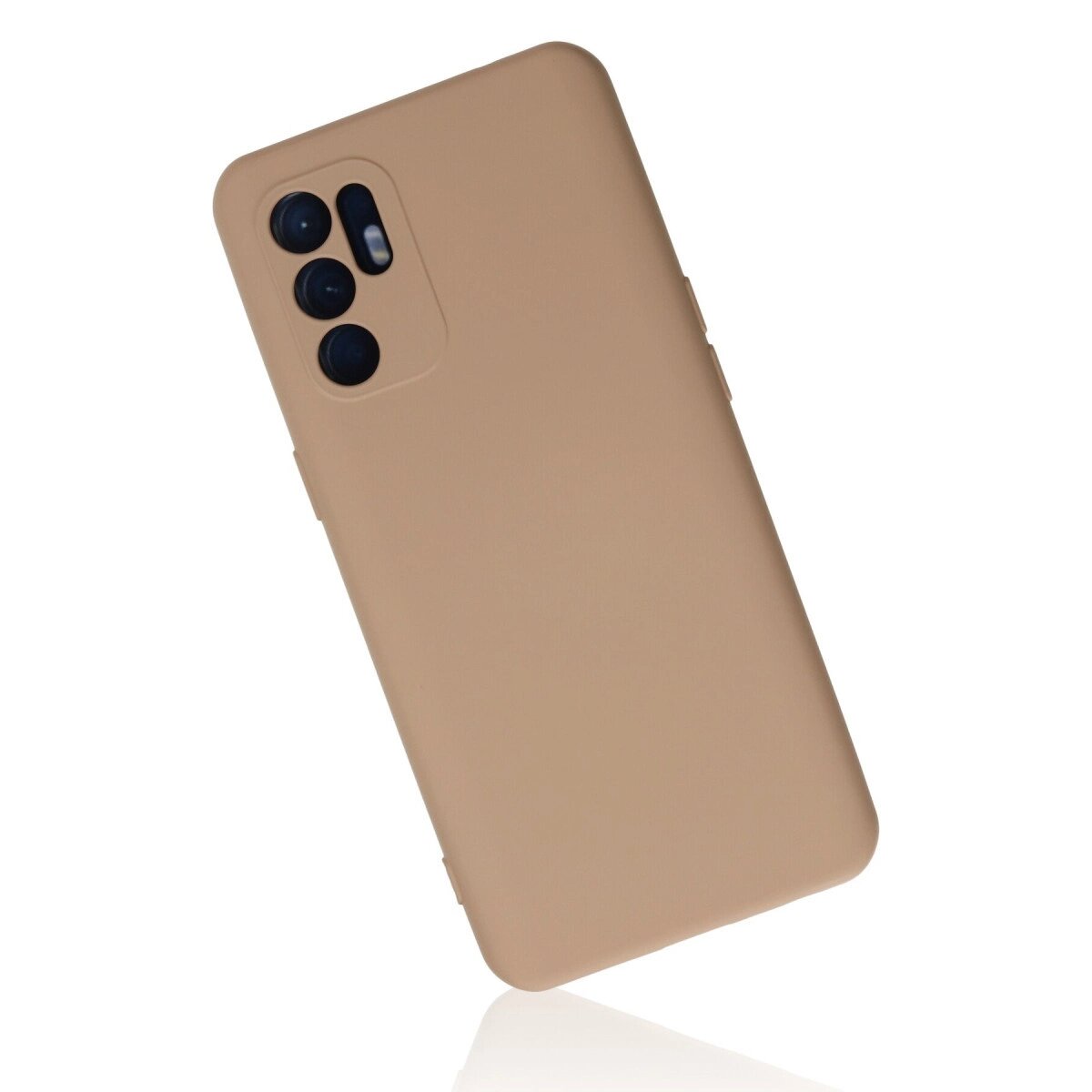 Oppo Reno 6 Kılıf Nano İçi Kadife Silikon - Pudra Oppo Reno 6 Kılıf Nano İçi Kadife Silikon - Pudra
