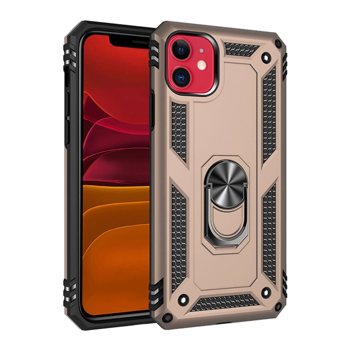 İphone 11 Kılıf Sofya Yüzüklü Silikon Kapak - Gold İphone 11 Kılıf Sofya Yüzüklü Silikon Kapak - Gold