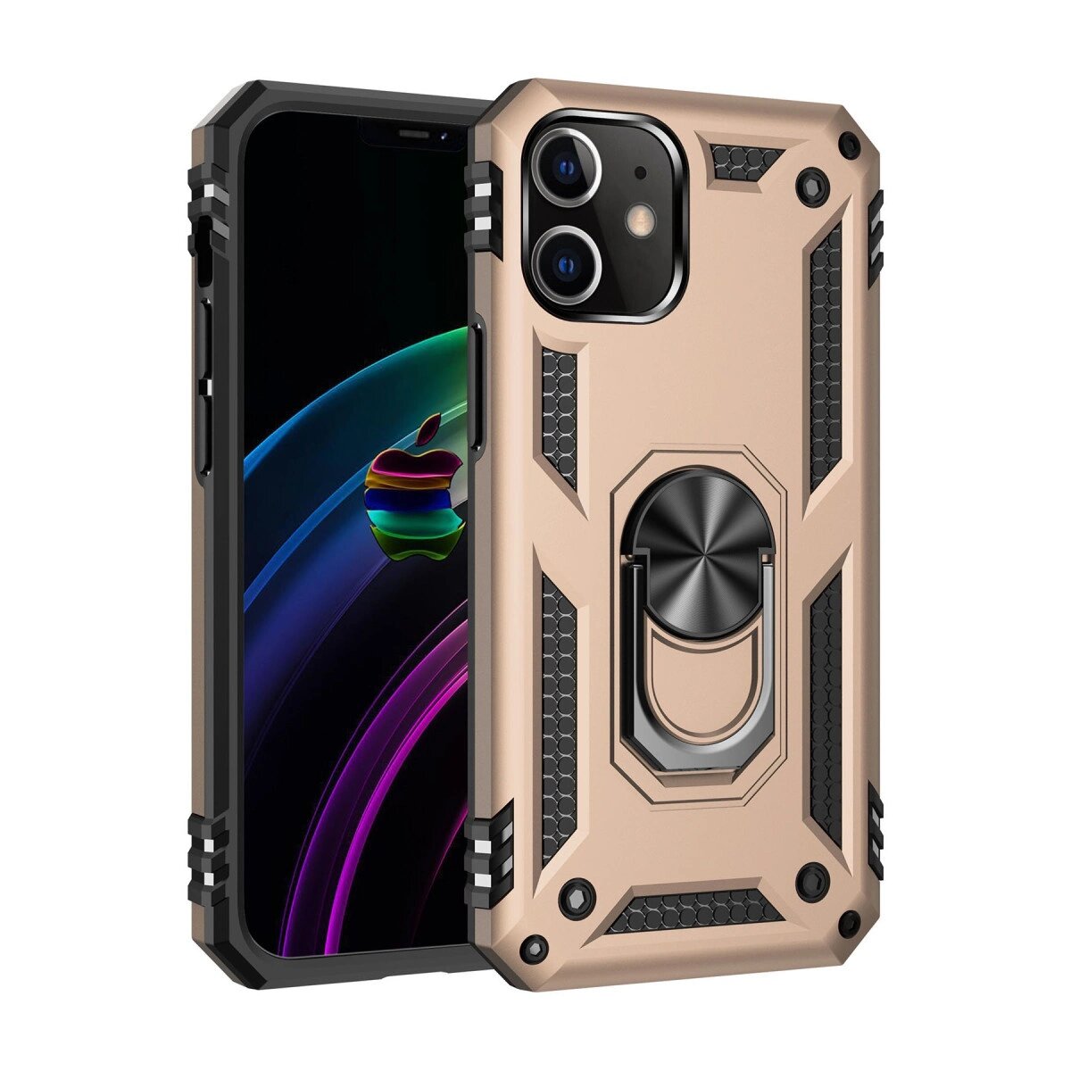 İphone 12 Mini Kılıf Sofya Yüzüklü Silikon Kapak - Gold İphone 12 Mini Kılıf Sofya Yüzüklü Silikon Kapak - Gold