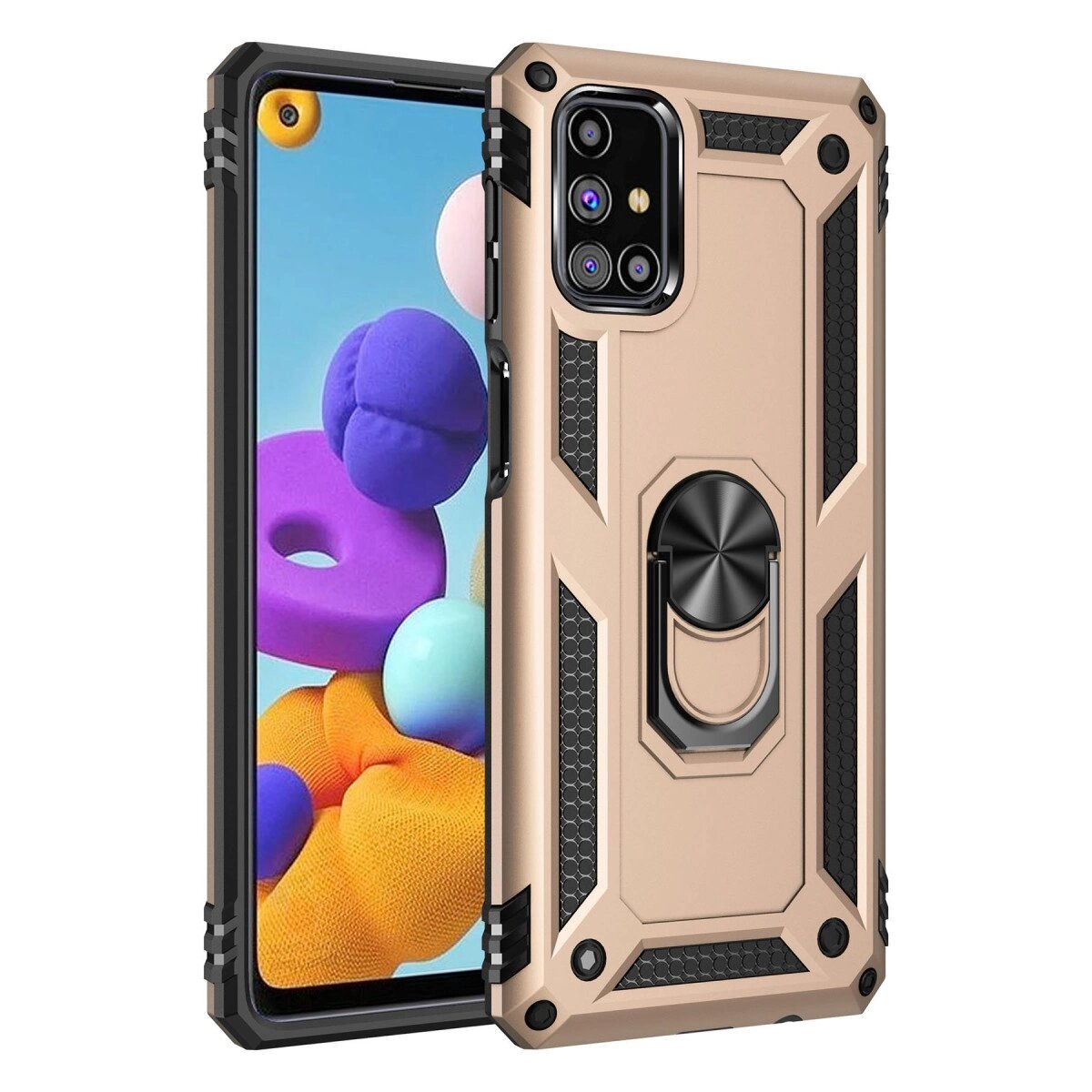 Samsung Galaxy M31s Kılıf Sofya Yüzüklü Silikon Kapak - Gold Samsung Galaxy M31s Kılıf Sofya Yüzüklü Silikon Kapak - Gold