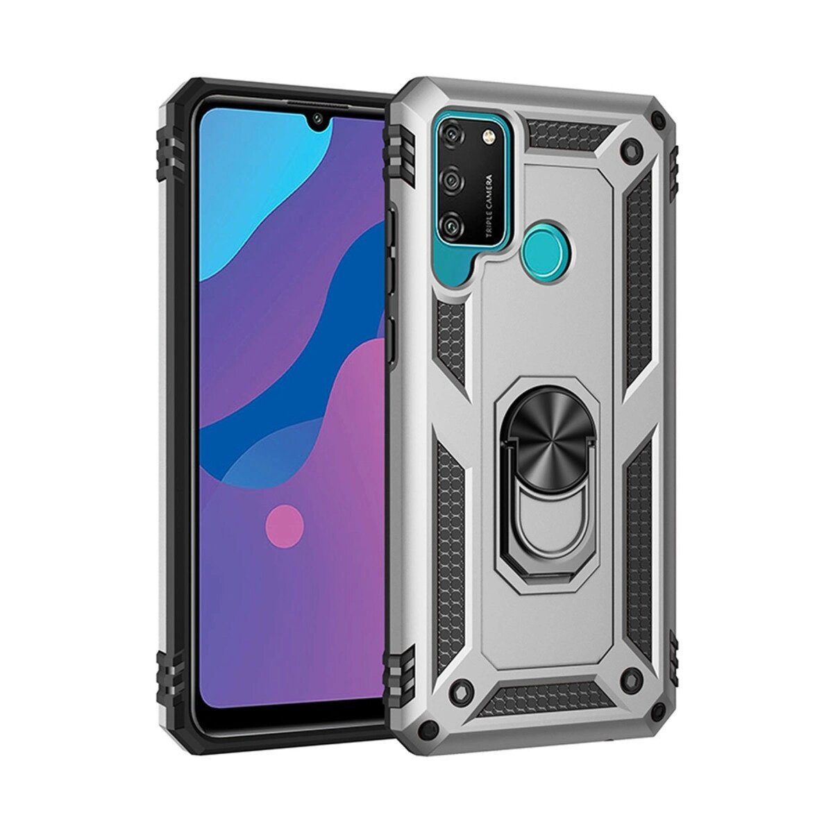 Huawei Y6p Kılıf Sofya Yüzüklü Silikon Kapak - Gümüş Huawei Y6p Kılıf Sofya Yüzüklü Silikon Kapak - Gümüş