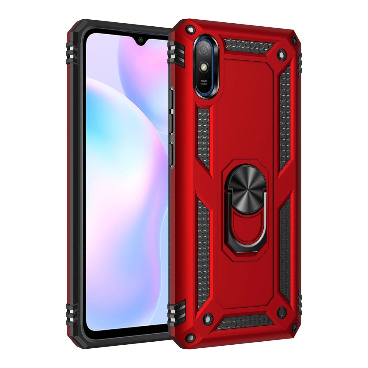 Xiaomi Redmi 9a Kılıf Sofya Yüzüklü Silikon Kapak - Kırmızı Xiaomi Redmi 9a Kılıf Sofya Yüzüklü Silikon Kapak - Kırmızı
