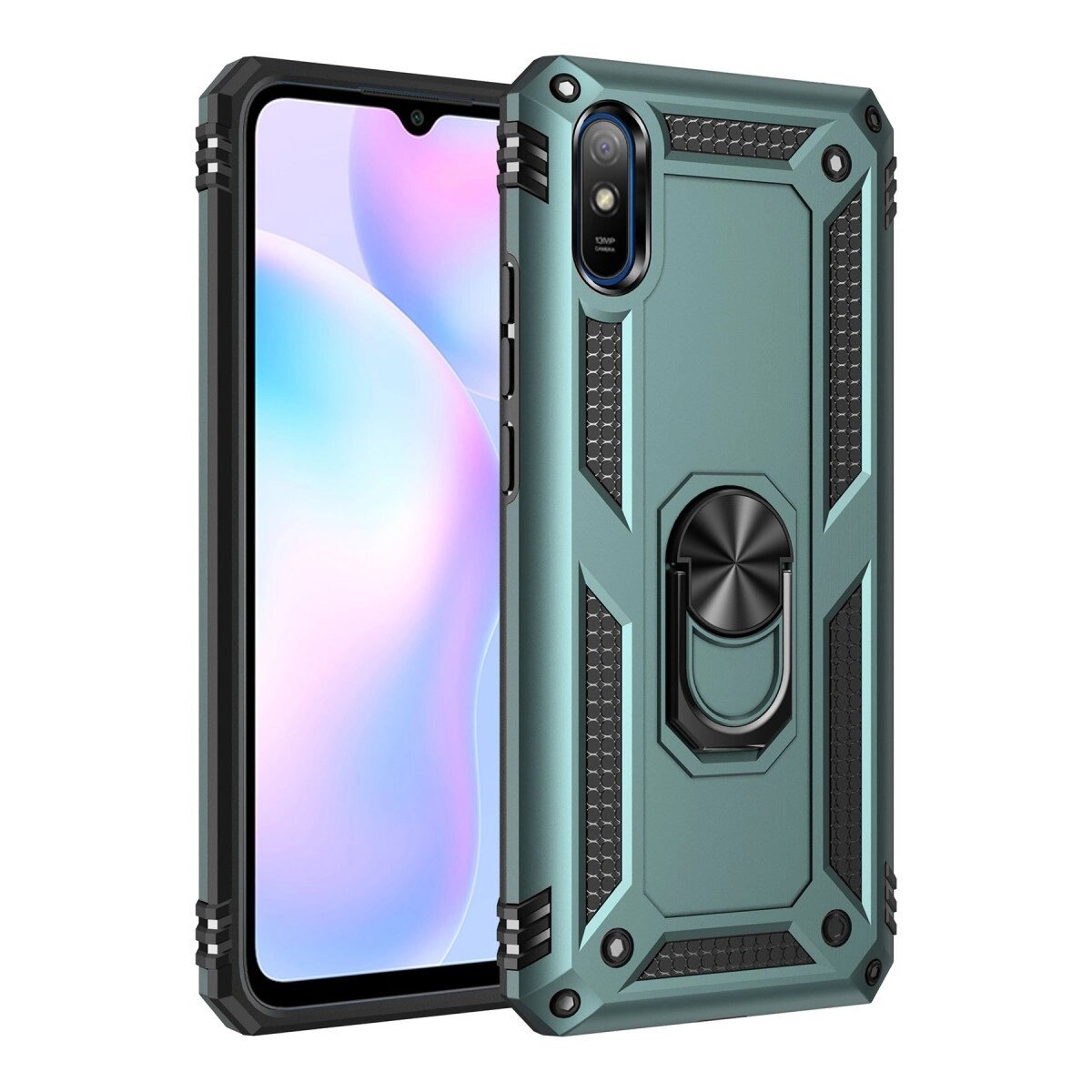 Xiaomi Redmi 9a Kılıf Sofya Yüzüklü Silikon Kapak - Yeşil Xiaomi Redmi 9a Kılıf Sofya Yüzüklü Silikon Kapak - Yeşil