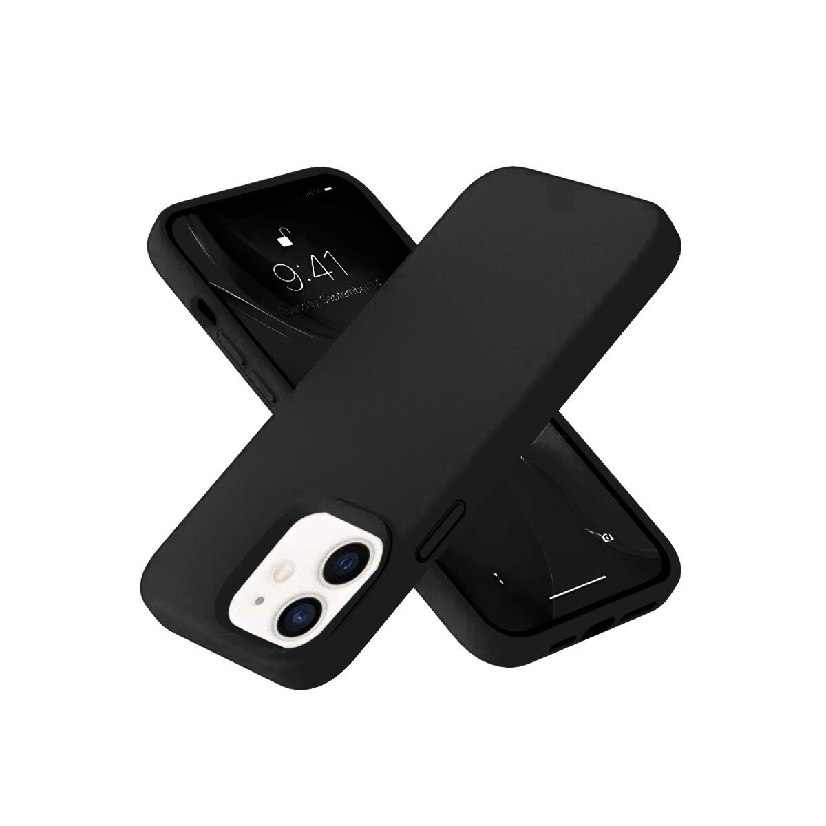 İphone 12 Kılıf Nano İçi Kadife Silikon- Siyah İphone 12 Kılıf Nano İçi Kadife Silikon- Siyah