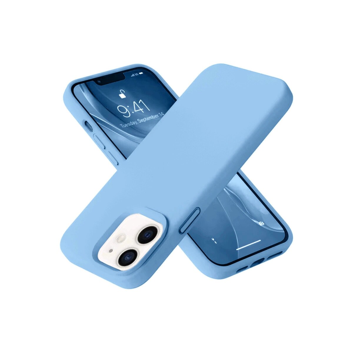 İphone 12 Kılıf Nano İçi Kadife Silikon - Mavi İphone 12 Kılıf Nano İçi Kadife Silikon - Mavi
