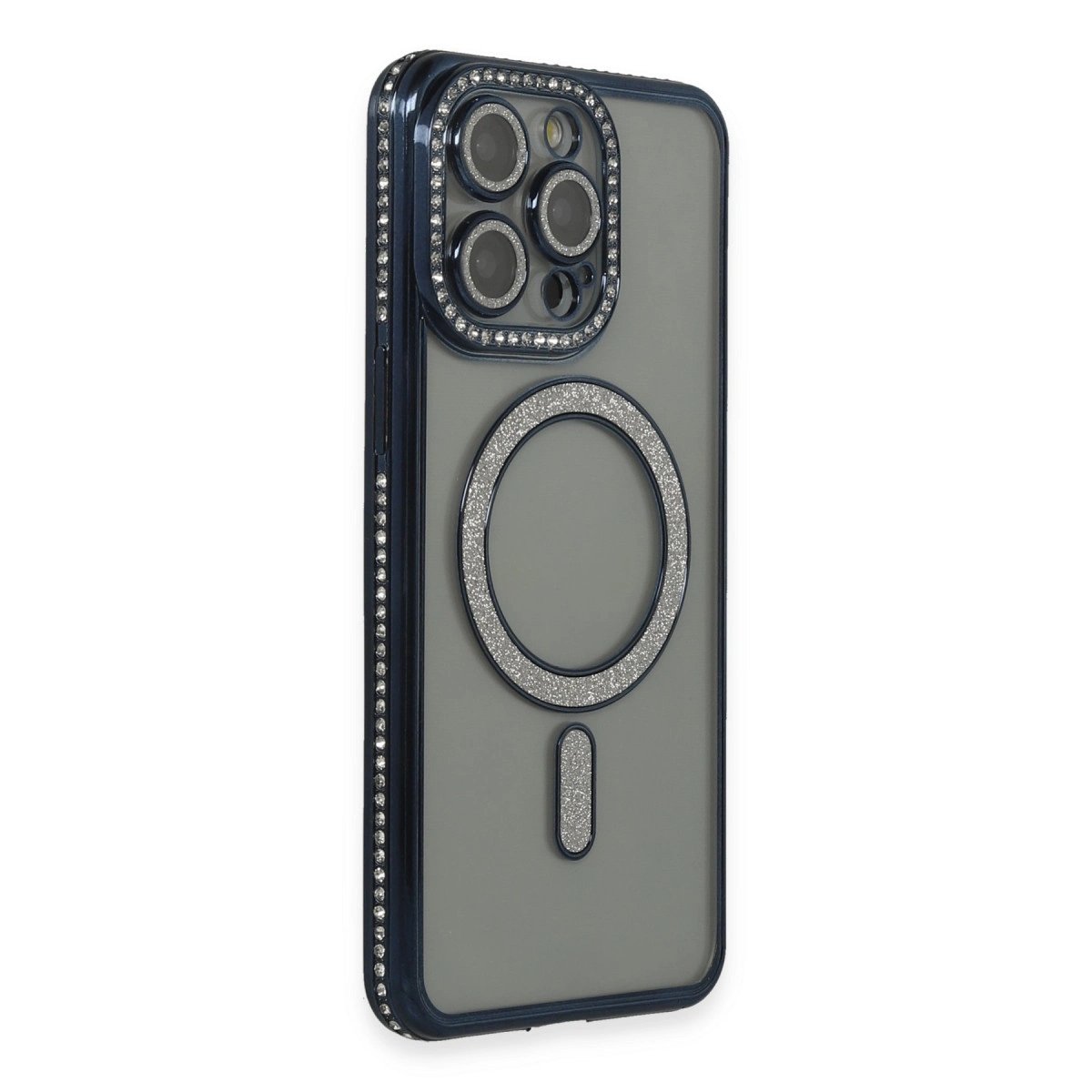 İphone 14 Pro Kılıf Joke Simli Magneticsafe Kılıf - Lacivert İphone 14 Pro Kılıf Joke Simli Magneticsafe Kılıf - Lacivert