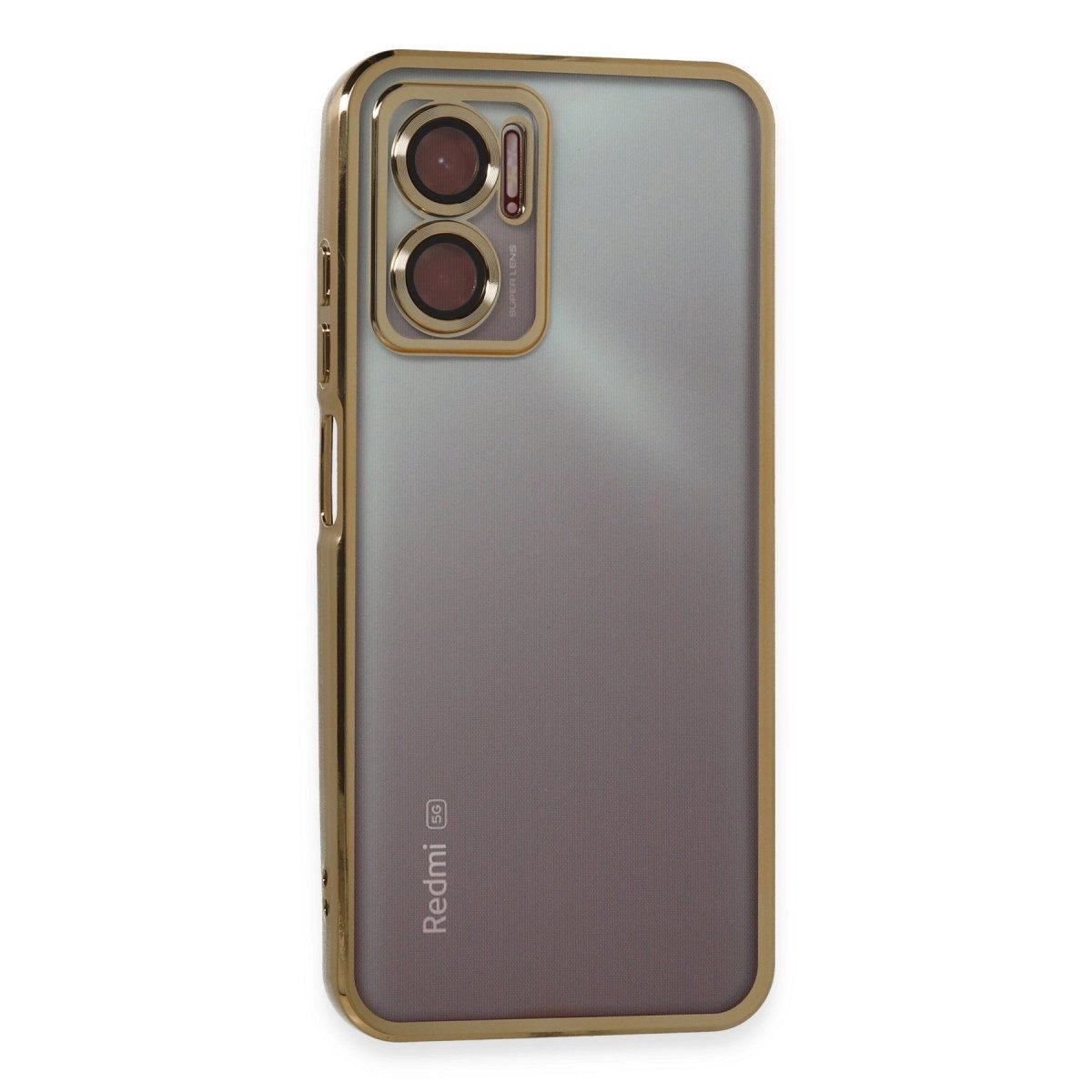 Xiaomi Redmi Note 11e Kılıf Razer Lensli Silikon - Gold Xiaomi Redmi Note 11e Kılıf Razer Lensli Silikon - Gold