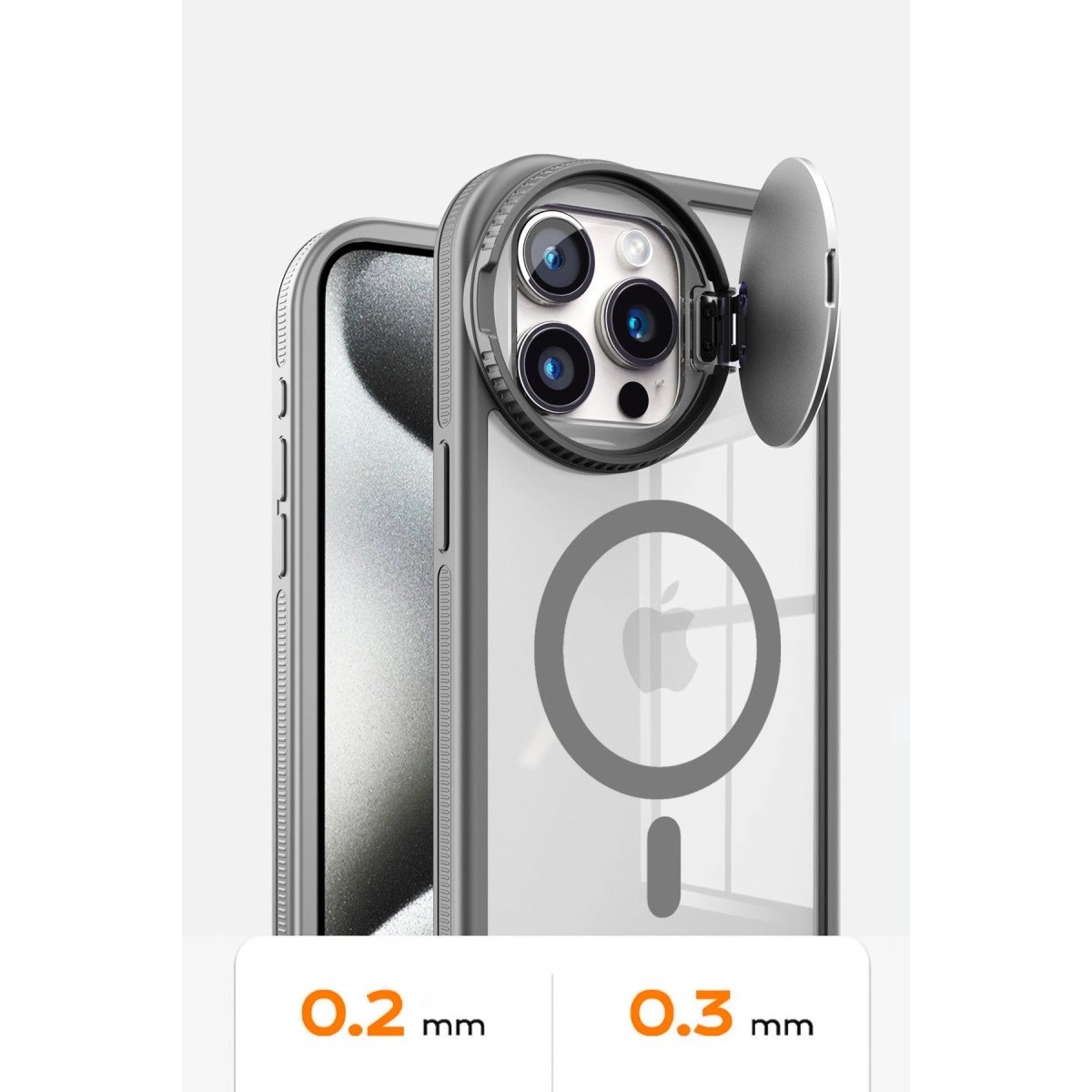 İphone 14 Pro Max Kılıf Teleskop Lens Magsafe Silikon Kapak - Siyah İphone 14 Pro Max Kılıf Teleskop Lens Magsafe Silikon Kapak - Siyah