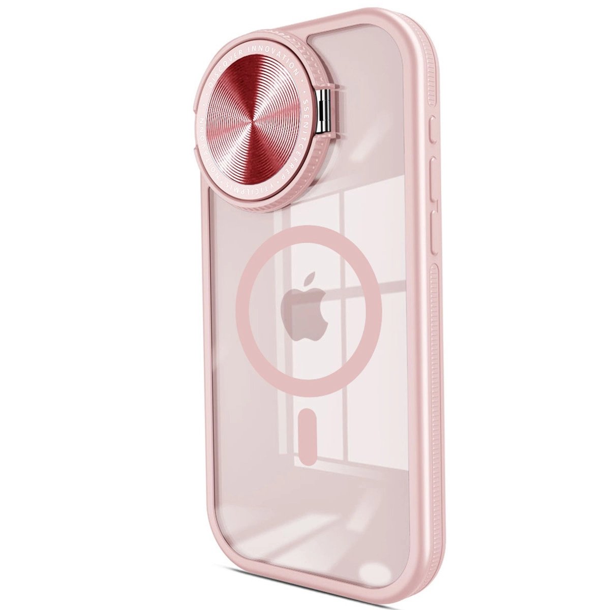İphone 14 Pro Max Kılıf Teleskop Lens Magsafe Silikon Kapak - Pembe