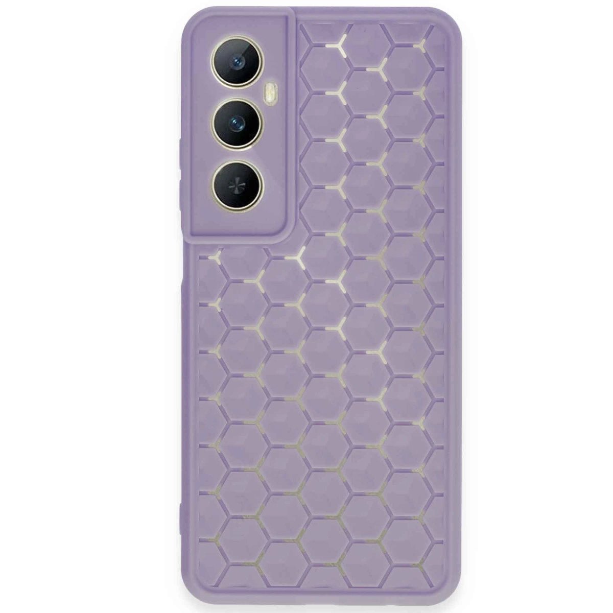 Realme C65 Kılıf Petek Silikon Kapak - Lila Realme C65 Kılıf Petek Silikon Kapak - Lila