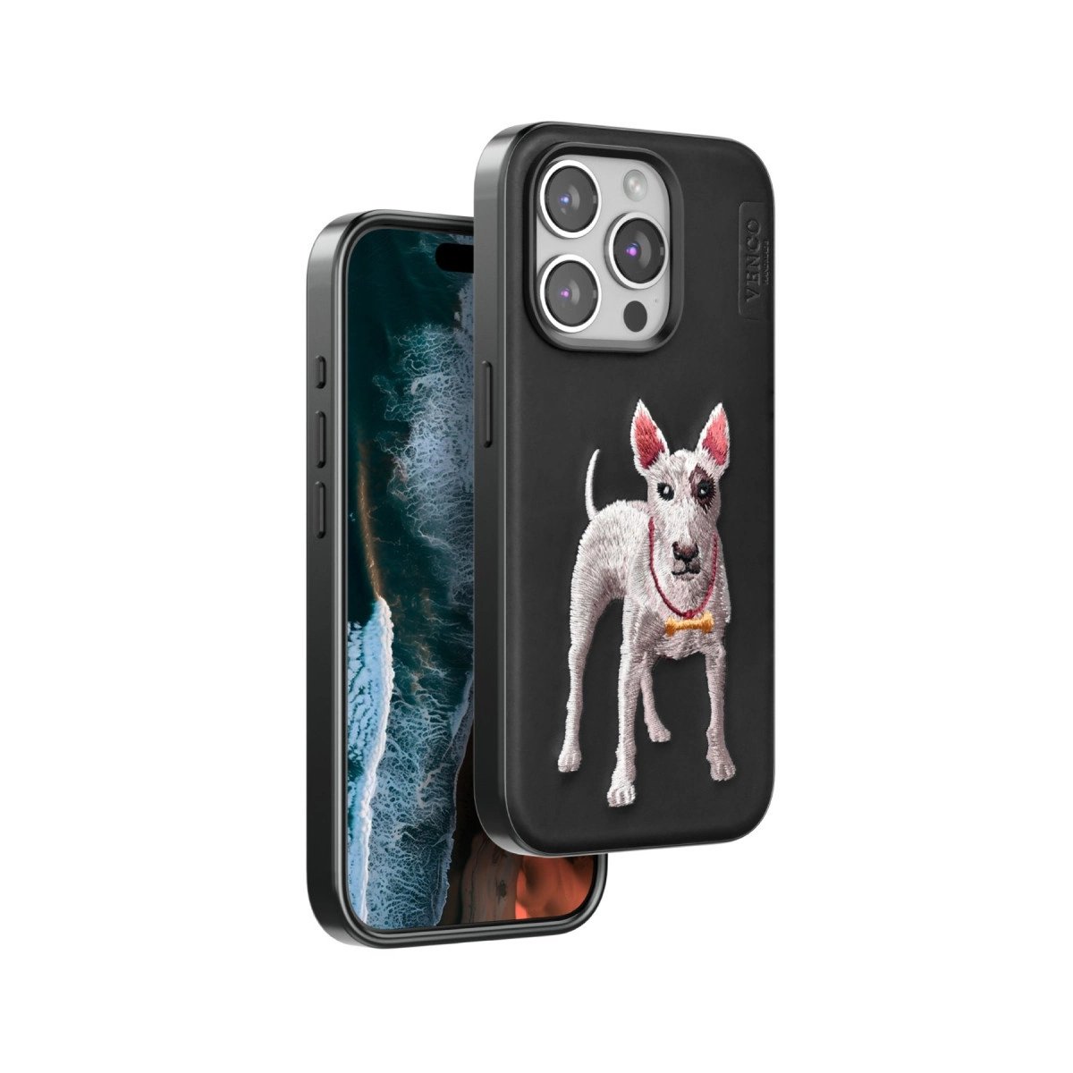 Venco İphone 15 Pro Perma Desenli Kapak - Siyah