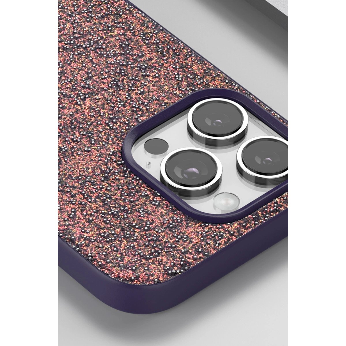 Onegif İphone 16 Pro Max Bright Simli Kapak - Derin Mor