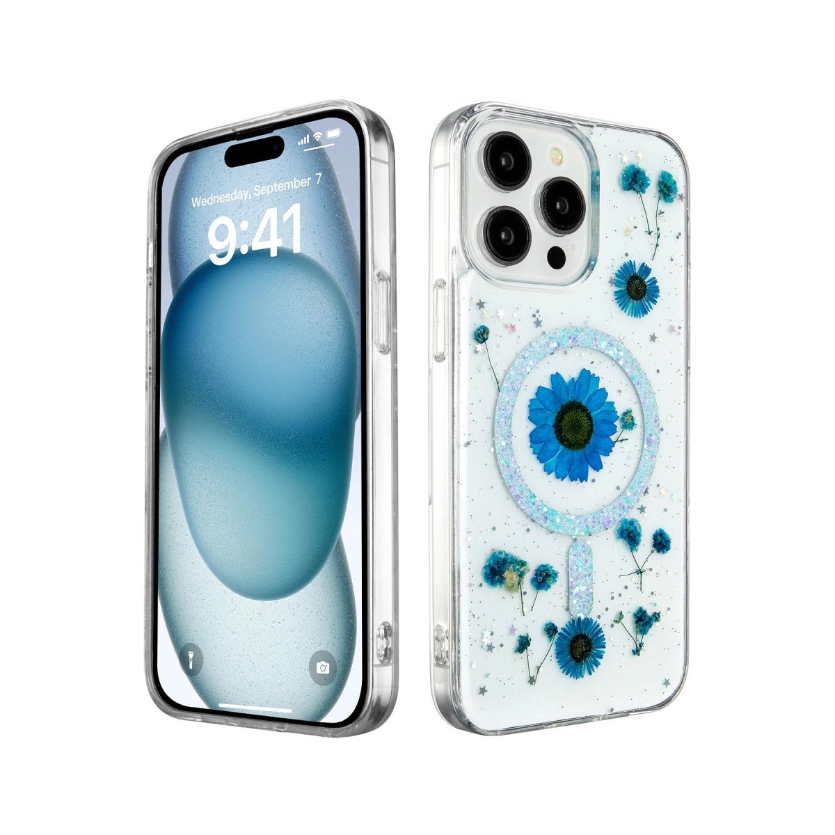 İphone 14 Pro Kılıf Daisy Simli Magsafe Kapak - Mavi İphone 14 Pro Kılıf Daisy Simli Magsafe Kapak - Mavi
