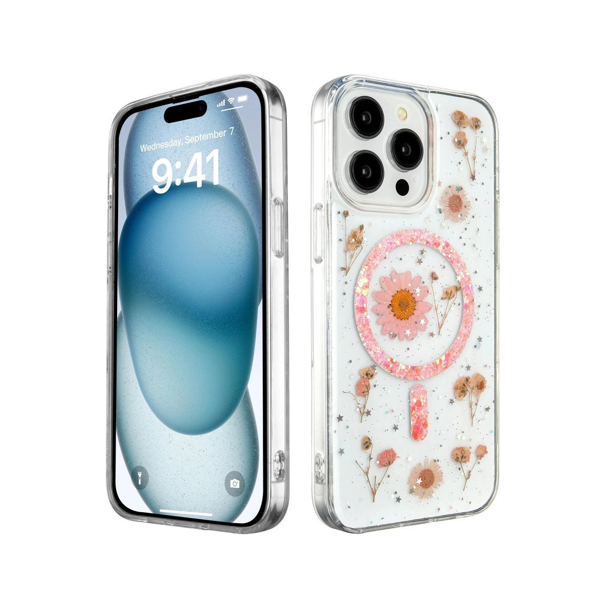 İphone 15 Pro Kılıf Daisy Simli Magsafe Kapak - Pembe İphone 15 Pro Kılıf Daisy Simli Magsafe Kapak - Pembe