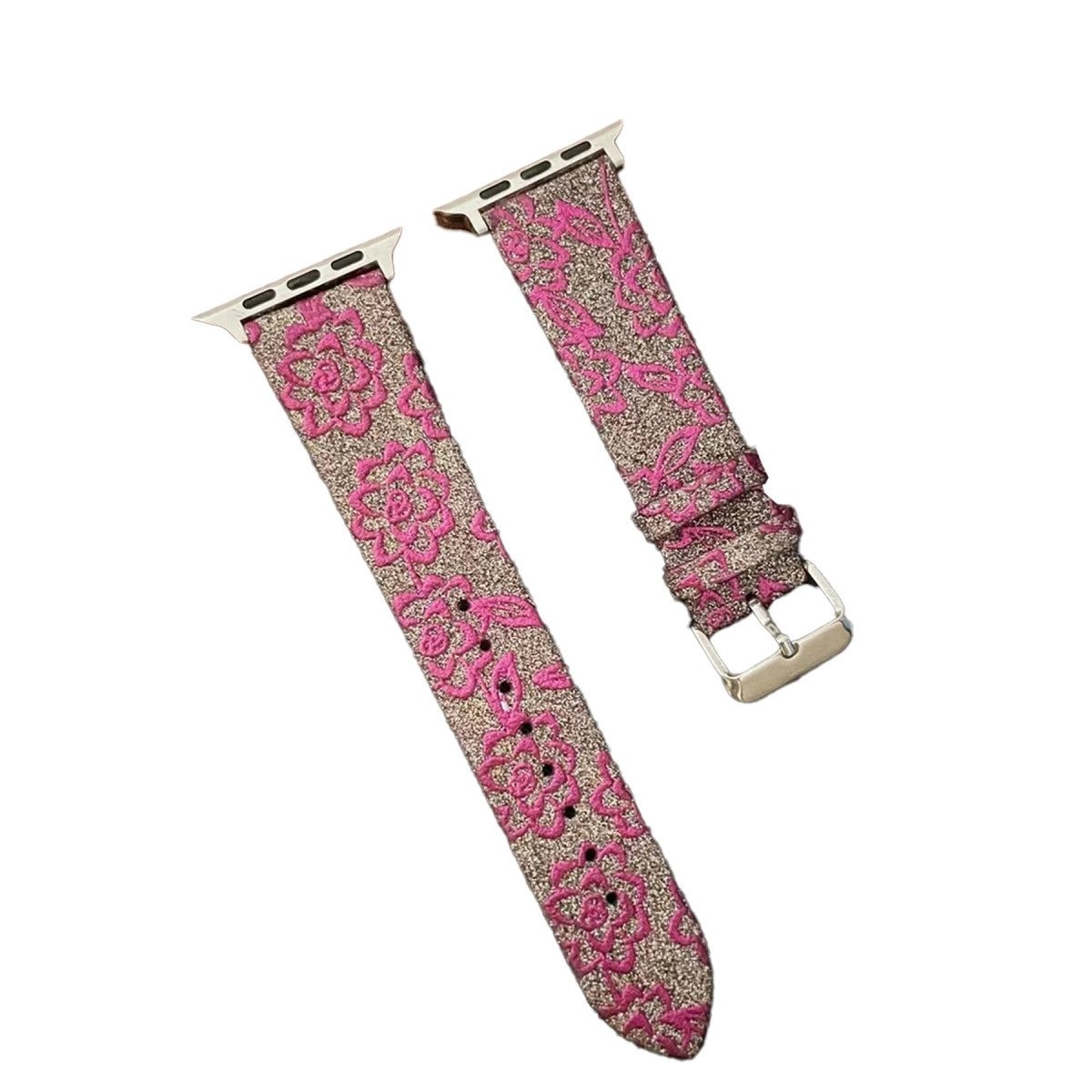 Apple Watch 42mm Creeper Desenli Kordon - Pembe Apple Watch 42mm Creeper Desenli Kordon - Pembe