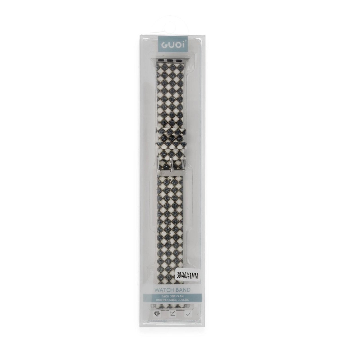 Apple Watch 38mm Karo Motif Kordon - Siyah
