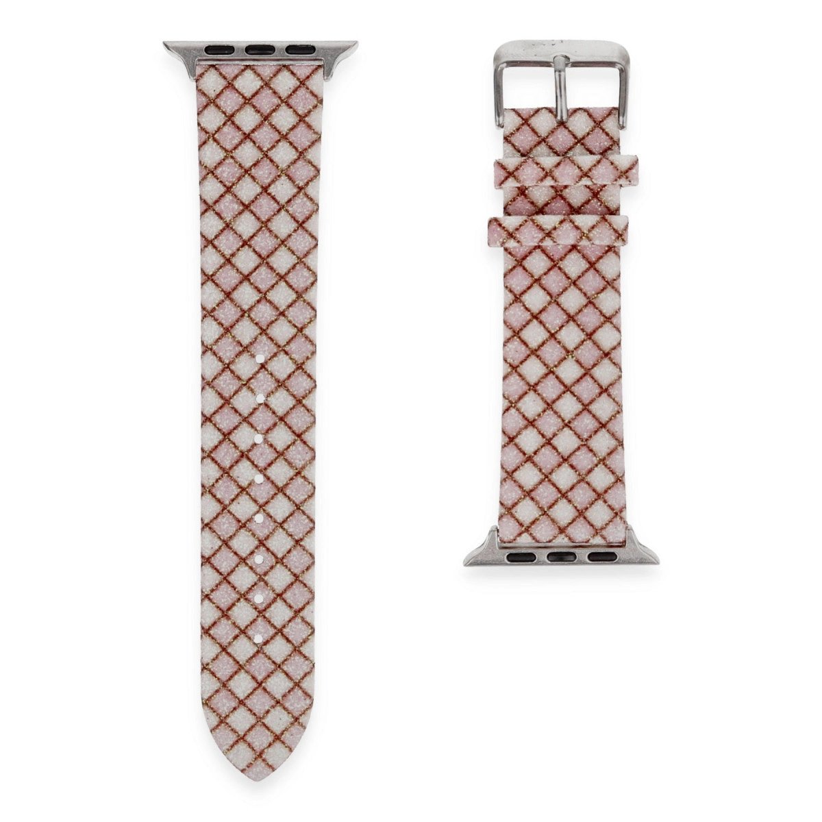 Apple Watch 38mm Karo Motif Kordon - Pembe Apple Watch 38mm Karo Motif Kordon - Pembe