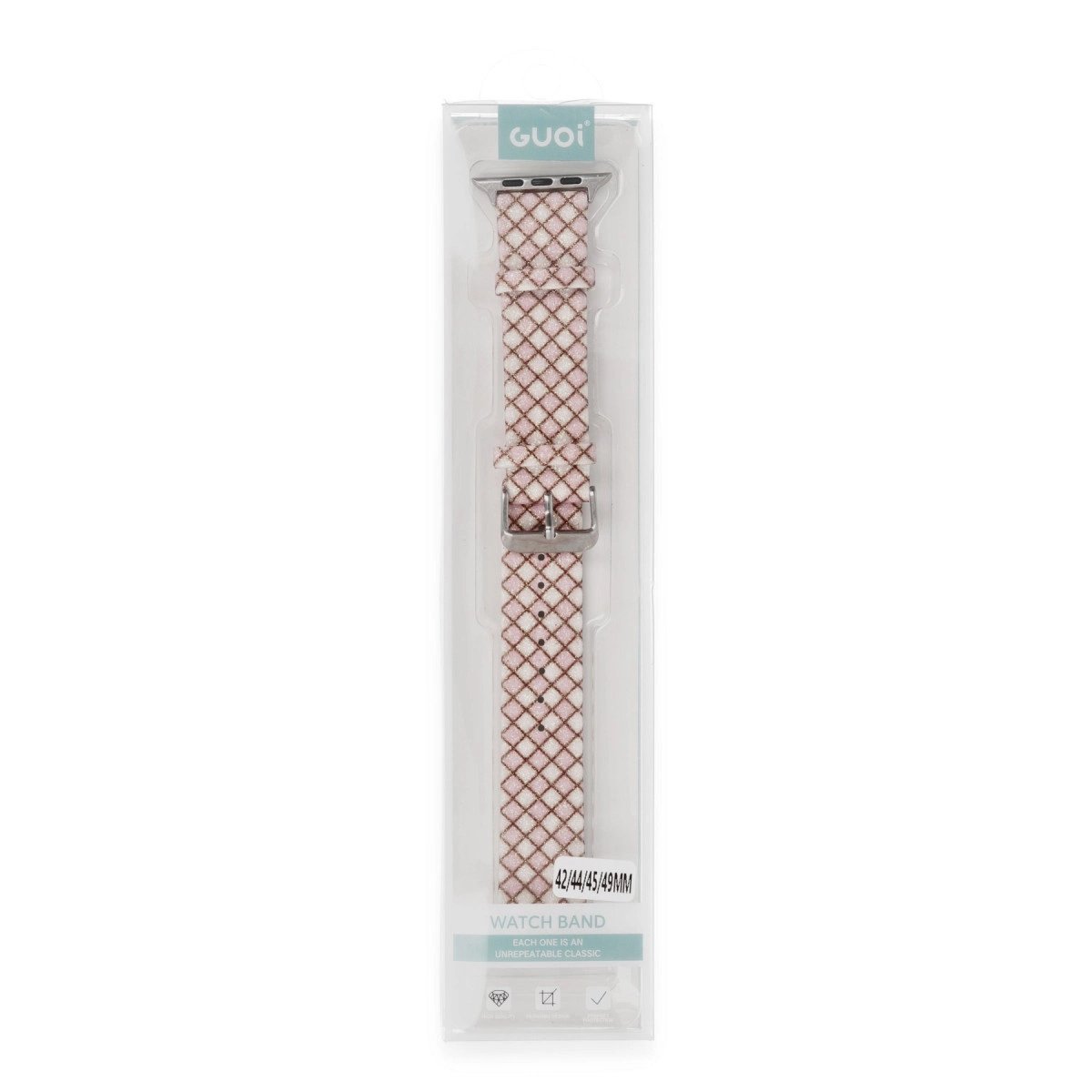 Apple Watch 38mm Karo Motif Kordon - Pembe Apple Watch 38mm Karo Motif Kordon - Pembe