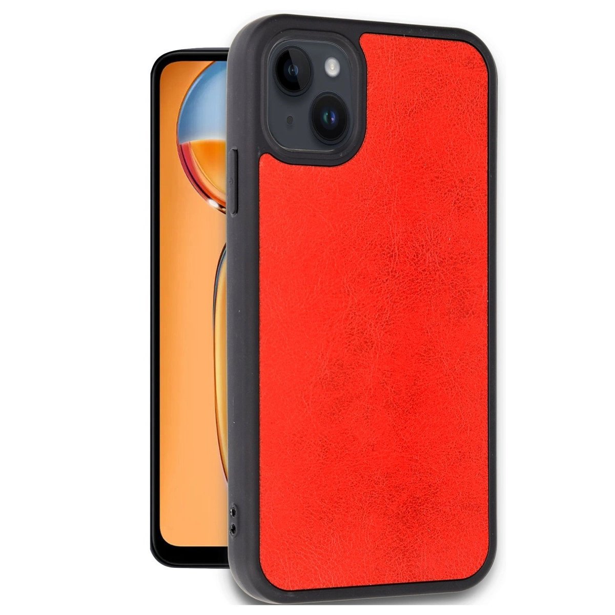 İphone 15 Kılıf Aras Deri Kapak - Kırmızı İphone 15 Kılıf Aras Deri Kapak - Kırmızı