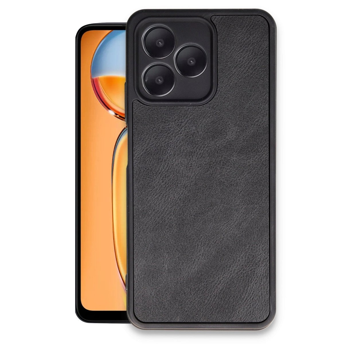 Realme Note 50 4g Kılıf Aras Deri Kapak - Siyah Realme Note 50 4g Kılıf Aras Deri Kapak - Siyah